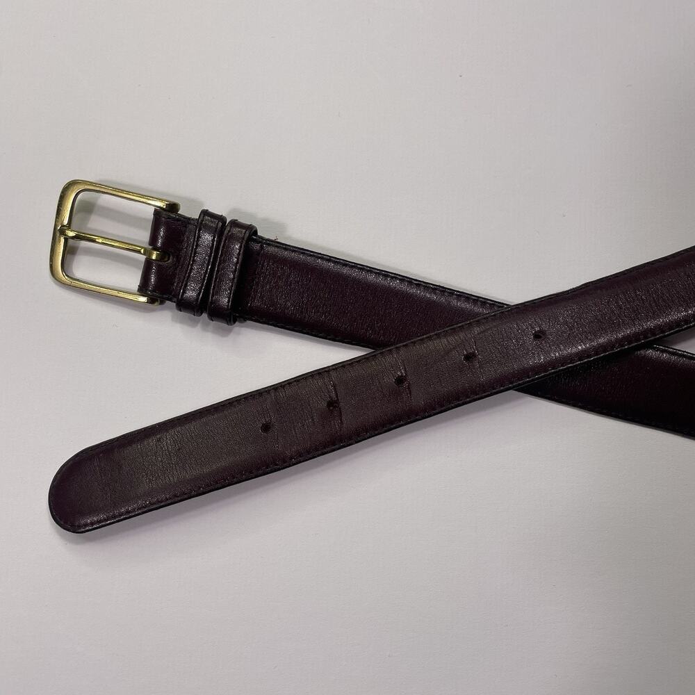 Coach Leather Belt Size 36 Gold Buckle 1 Inch‎ Width 90 CM Brown Red Unisex